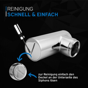 kör4u Premium Design Siphon 1 1/4"x32mm universal rund chrom