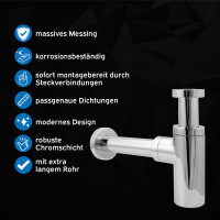kör4u Premium Design Siphon 1 1/4"x32mm universal rund chrom