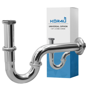 kör4u Universal Siphon 1 1/4"x32mm edelstahl rund chrom