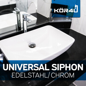 kör4u Universal Siphon 1 1/4"x32mm edelstahl rund chrom