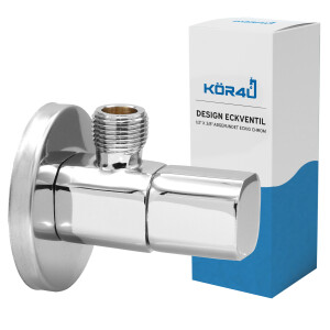 kör4u Design Eckventil 1/2" x 3/8" abgerundet eckig chrom