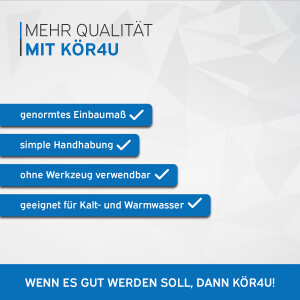 kör4u Design Eckventil 1/2" x 3/8" abgerundet eckig chrom
