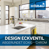 kör4u Design Eckventil 1/2" x 3/8" abgerundet eckig chrom