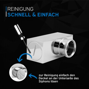 kör4u Premium Design Siphon 1 1/4"x32mm eckig chrom