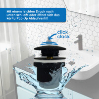 kör4u Pop-Up Ablaufventil 1 1/4" universal schwarz matt