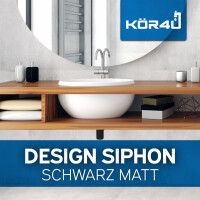 kör4u Premium Design Siphon 1 1/4"x32mm universal rund schwarz matt