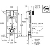 Grohe Rapid SL Element für WC 113cm 38528001