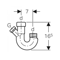 Geberit Doppelkammersiphon 40mm Kunststoff, weiß 252053111