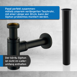 kör4u verlängertes Tauchrohr zu K12528 300mm schwarz matt