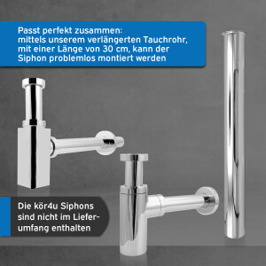 kör4u verlängertes Tauchrohr zu K12518/K12526 300mm chrom