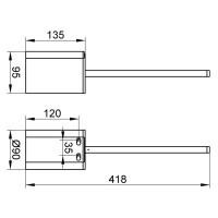 KEUCO Toilettenbürstengarnitur Plan aus edelstahl chrom/schwarz 14972010200
