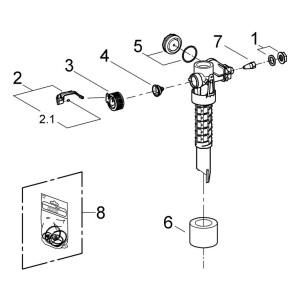 Grohe Füllventil für UP-Spülkasten 6 l, 43537000