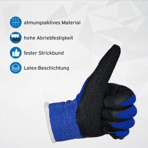 kör4u Arbeitshandschuhe Premium 100, Latex-Beschichtung, 10 Paar 11 (XXL)