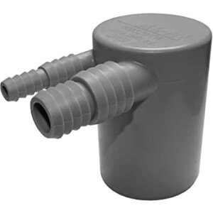 Airfit Doppel-Anschlusswinkel für Waschmaschine und Kondensattrockner DN 50 grau 50052WTW