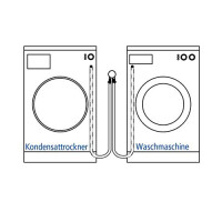 Airfit Doppel-Anschlusswinkel für Waschmaschine und Kondensattrockner DN 50 grau 50052WTW