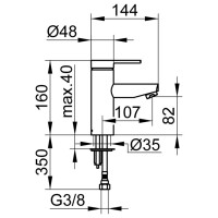 KEUCO Waschtisch Einhebelmischer Plan Blue 53902010100