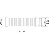 Airfit WC-Anschluss-Rohr, flexibel, weiß DN 98 - 120 90010WA