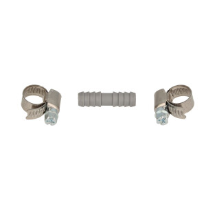 Airfit Schlauchkupplung 8 mm mit 2 edelstahl-Schlauchschellen W2 50022SK