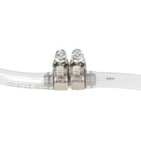 Airfit Schlauchkupplung 8 mm mit 2 edelstahl-Schlauchschellen W2 50022SK