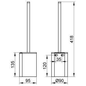 KEUCO Toilettenbürstengarnitur Plan chrom 14972010100