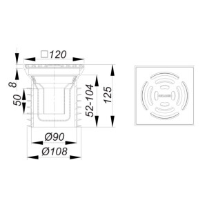 Dallmer Bodenablauf Pronto K DN100 120x120mm 700360