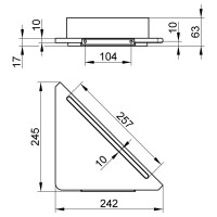 KEUCO Eckduschablage Edition 400 inkl. Glasabzieher silbereloxiert 11557170100