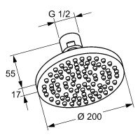 Kludi Kopfbrause A-Qa 200mm chrom 6651005-00