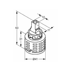 Kludi Steuereinheit 41mm mit keramischen Dichtscheiben 7412900-00