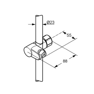 Kludi Gleitschieber für Wandstangen 23mm chrom 7486905-00