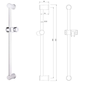 SANIBEL Brausestange 600 mm mit Brauseschieber 7903383