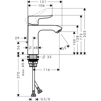Hansgrohe Metris 110 Waschtisch Einhebelmischer 31080000