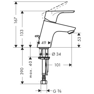 Hansgrohe Focus 70 Waschtisch Einhebelmischer 31730000