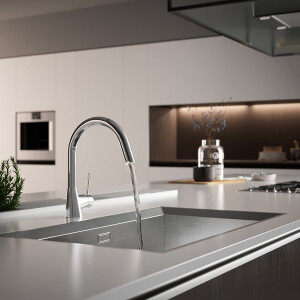 Ideal Standard Küchenarmatur Nora mit herausziehbarer Handbrause chrom B9330AA