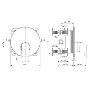 Ideal Standard Duscharmatur Connect Air Unterputz chrom A7034AA