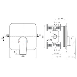 Ideal Standard Duscharmatur Edge Unterputz chrom A7123AA