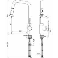 Ideal Standard Küchenarmatur Retta mit herausziehbarer Handbrause chrom B8989AA