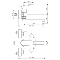 Ideal Standard Wand-Waschtischarmatur Ceraflex chrom B1717AA