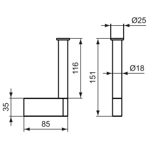 Ideal Standard Toilettenpapierhalter Connect ohne Deckel chrom N1383AA