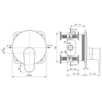 Ideal Standard Duscharmatur Cerafine O Unterputz chrom A7349AA