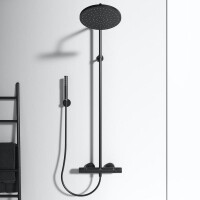Ideal Standard Duschsystem Ceratherm mit Aufputz Brausethermostat Silk Black BC748XG