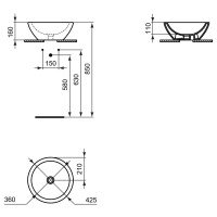 Ideal Standard Waschtisch Strada O ohne Überlauf rund weiß K078301