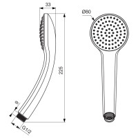 Ideal Standard Handbrause Idealrain S mit 1 Strahlart chrom B9400AA