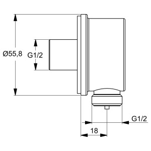 Ideal Standard Wandanschlussbogen Idealrain rund chrom B9448AA