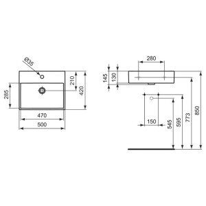 Ideal Standard Waschtisch Strada mit Überlauf rechteckig weiß K077701