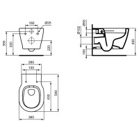 Ideal Standard Wand-Tiefspül-WC Connect spülrandlos weiß E817401