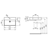 Ideal Standard Waschtisch Strada mit Überlauf rechteckig weiß K077801