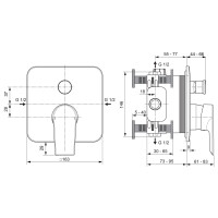 Ideal Standard Badewannenarmatur Tesi Unterputz chrom A6586AA