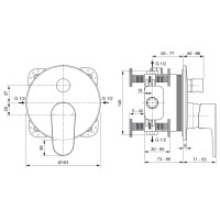 Ideal Standard Badewannenarmatur Cerafine O Unterputz chrom A7350AA