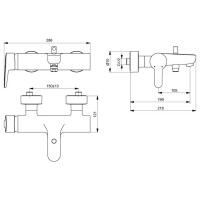 Ideal Standard Badewannenarmatur Connect Blue Aufputz chrom B9921AA