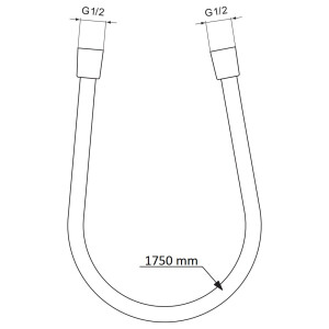 Ideal Standard Brauseschlauch Idealflex 1750mm Magnetic Grey A4109A5